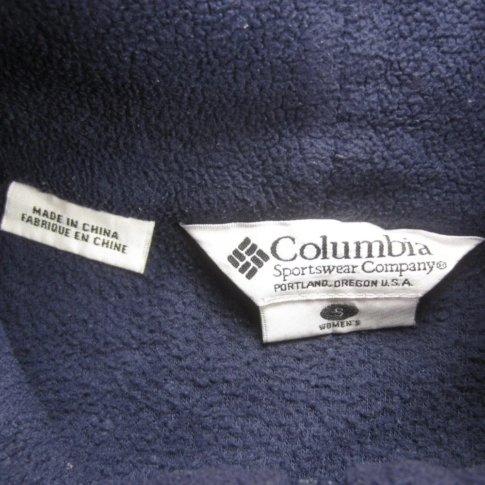 Columbia Sportswear Jacket Womens Small Blue Full Zip Fleece Zip Pockets‎ 90s